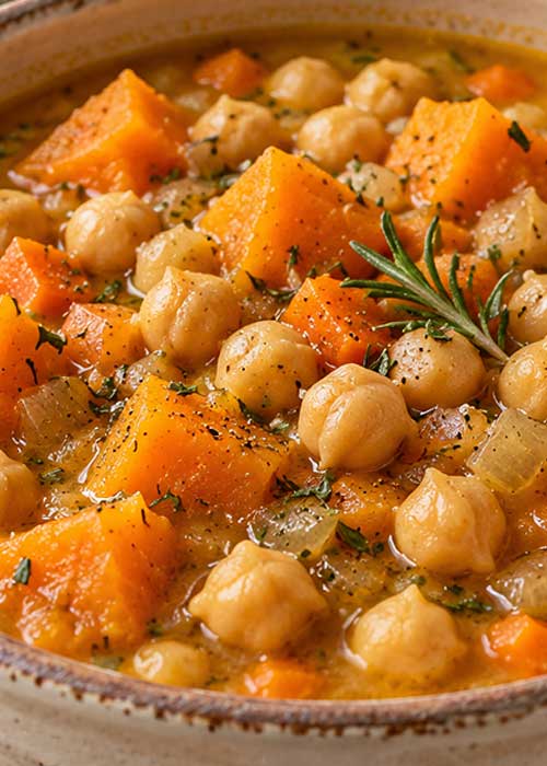 Zuppa di ceci e zucca