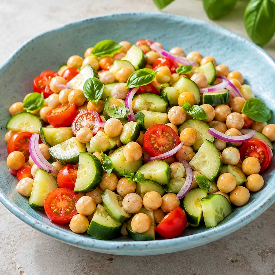 Insalata di ceci e cetrioli
