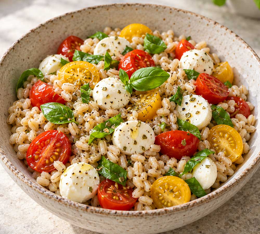 Insalata di orzo caprese