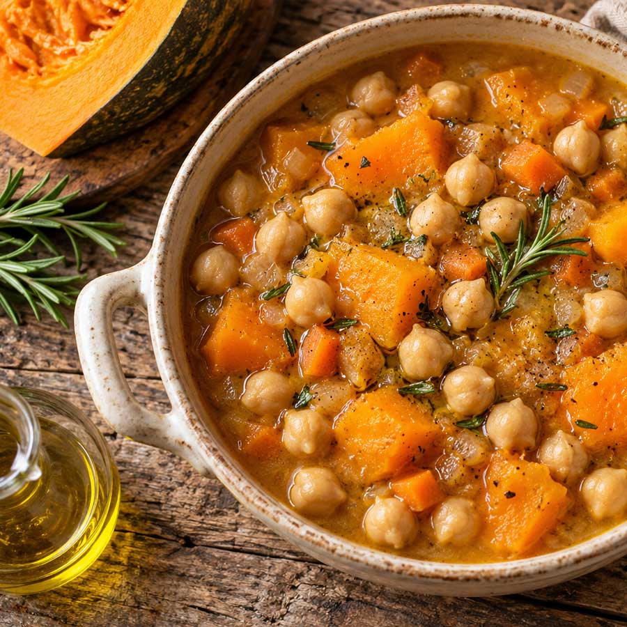 Zuppa di ceci e zucca
