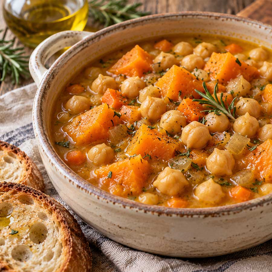 Zuppa di ceci e zucca