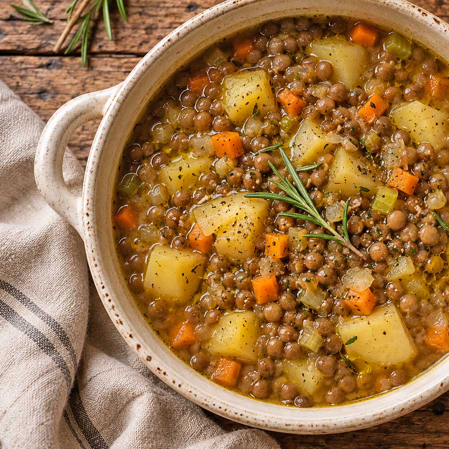 Zuppa di lenticchie e patate