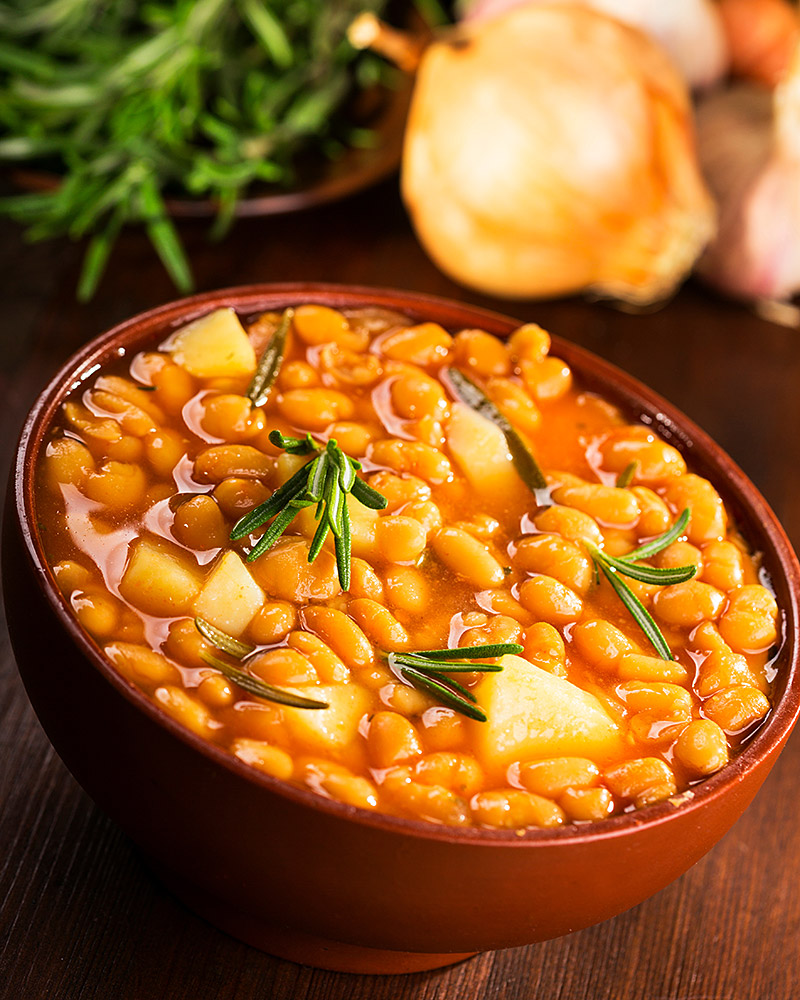 Zuppa di patate e fagioli borlotti